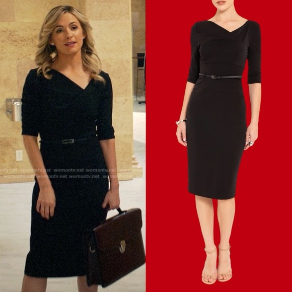 Black Halo Dresses & Skirts - Black Halo ‘Classic 3/4 Sleeve Jackie O Sheath Dress’ in Black Size 8 Celeb Fave